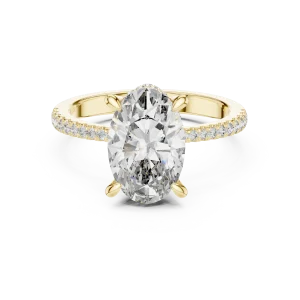 Ethereal Oval Cut Luminary Hidden Halo Solitaire Ring - Image 2