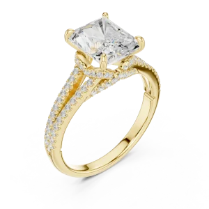 Radiant Luminary Split-Shank Solitaire Diamond Ring