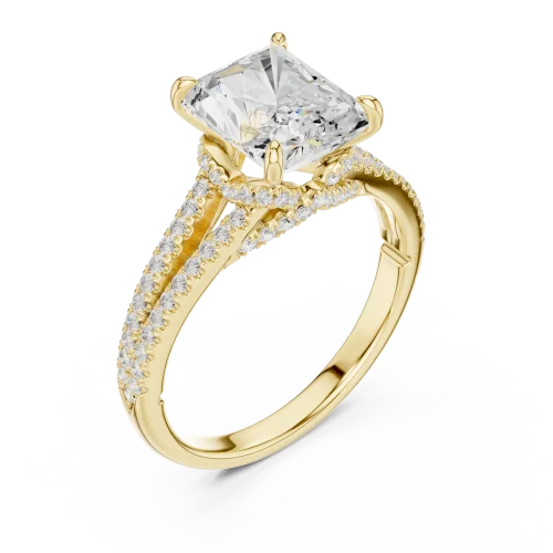 Radiant Luminary Split-Shank Solitaire Diamond Ring