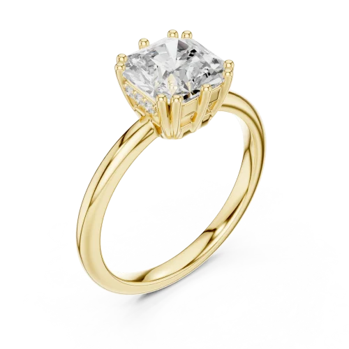 Ethereal Radiant Cut Solitaire Architectural Statement Ring