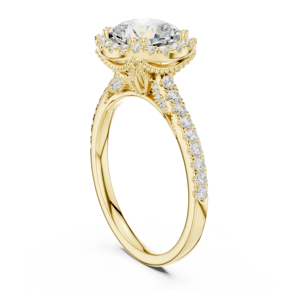 Luminary Cushion Cut Halo Solitaire Engagement Ring - Image 3