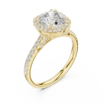 Luminary Cushion Cut Halo Solitaire Engagement Ring