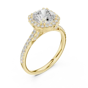 Luminary Cushion Cut Halo Solitaire Engagement Ring