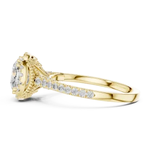 Luminary Cushion Cut Halo Solitaire Engagement Ring - Image 4