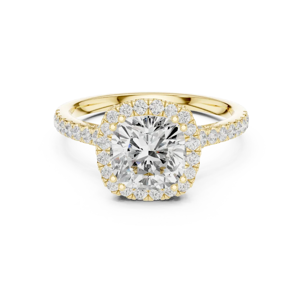 Luminary Cushion Cut Halo Solitaire Engagement Ring - Image 2
