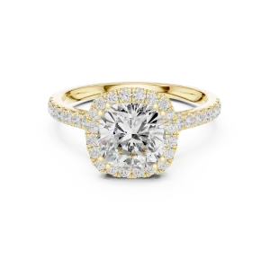 Luminary Cushion Cut Halo Solitaire Engagement Ring - Image 2