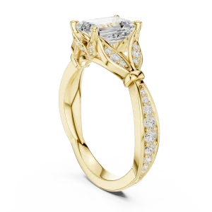 Architectural Emerald Cut Solitaire Engagement Ring - Image 3