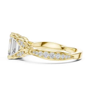 Architectural Emerald Cut Solitaire Engagement Ring - Image 4