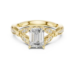 Architectural Emerald Cut Solitaire Engagement Ring - Image 2