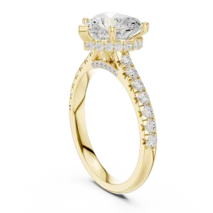 Ethereal Heart Cut Solitaire Pavé Engagement Ring - Image 3