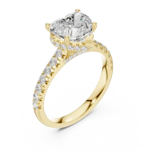 Ethereal Heart Cut Hidden Halo Solitaire Ring