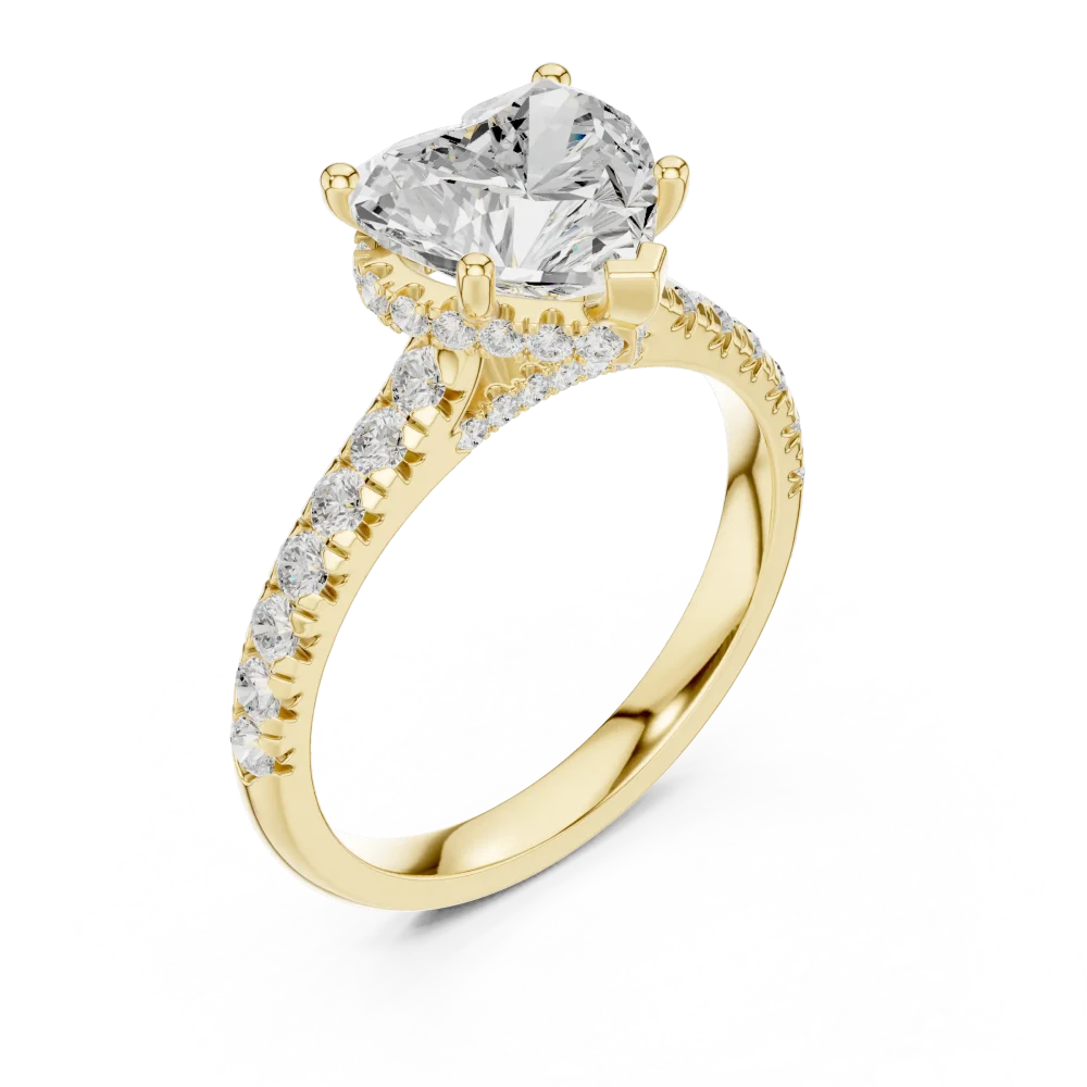 Discover the radiant beauty of this heart-cut Solitaire engagement ring. Featuring VVS-VS DIAMEUR lab-grown diamonds, it is the ultimate symbol of love.