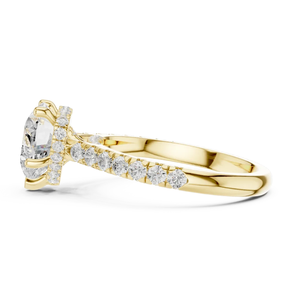 Ethereal Heart Cut Hidden Halo Solitaire Ring - Image 4
