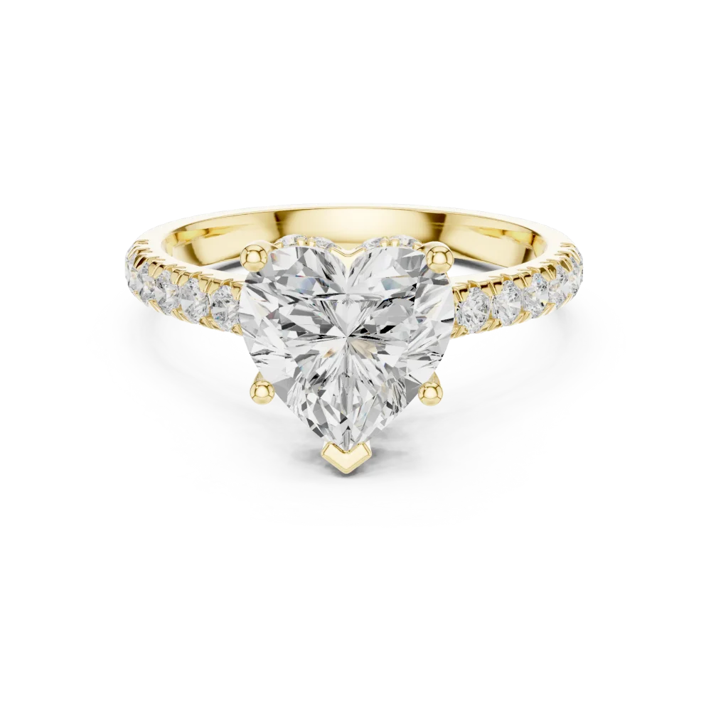 Ethereal Heart Cut Hidden Halo Solitaire Ring - Image 2