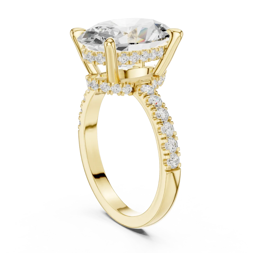 Ethereal Oval Cut Hidden Halo Solitaire Ring - Image 3