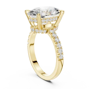 Ethereal Oval Cut Hidden Halo Solitaire Ring - Image 3