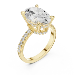 Ethereal Oval Cut Hidden Halo Solitaire Ring