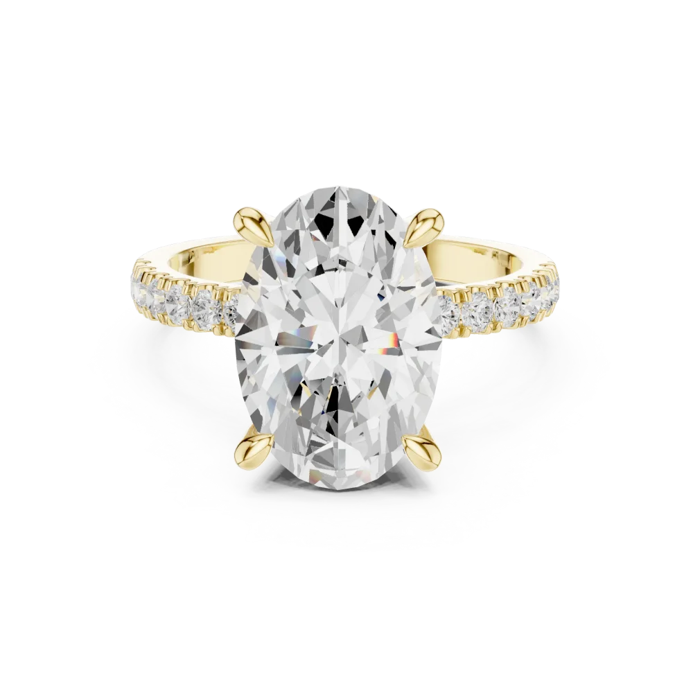 Ethereal Oval Cut Hidden Halo Solitaire Ring - Image 2