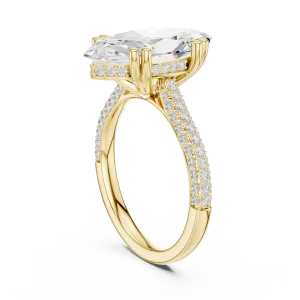 Ethereal Marquise Solitaire Pavé Engagement Ring - Image 3