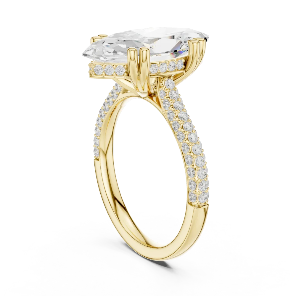 Ethereal Marquise Solitaire Pavé Engagement Ring - Image 3