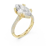 Ethereal Marquise Solitaire Pavé Engagement Ring