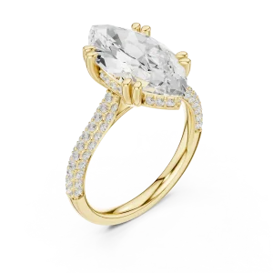 Ethereal Marquise Solitaire Pavé Engagement Ring