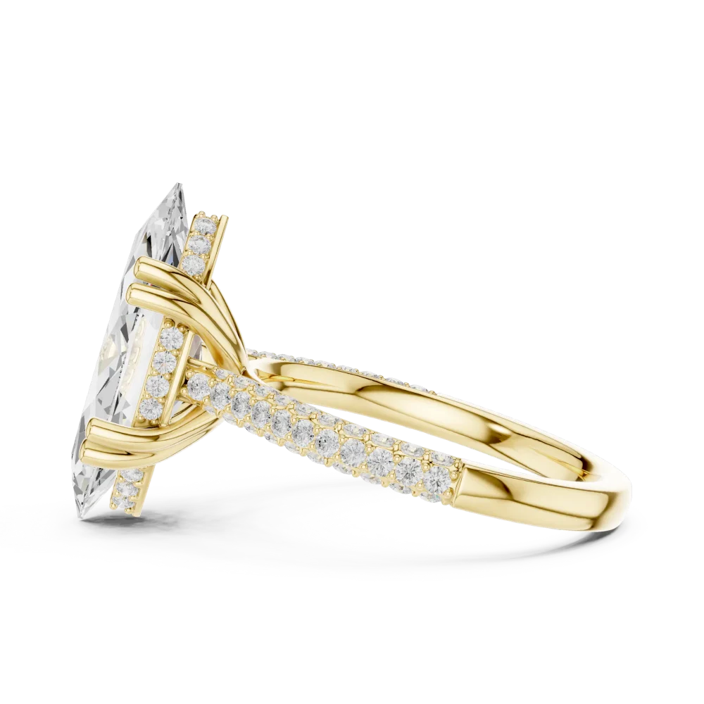 Ethereal Marquise Solitaire Pavé Engagement Ring - Image 4