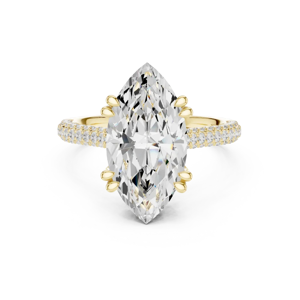 Ethereal Marquise Solitaire Pavé Engagement Ring - Image 2