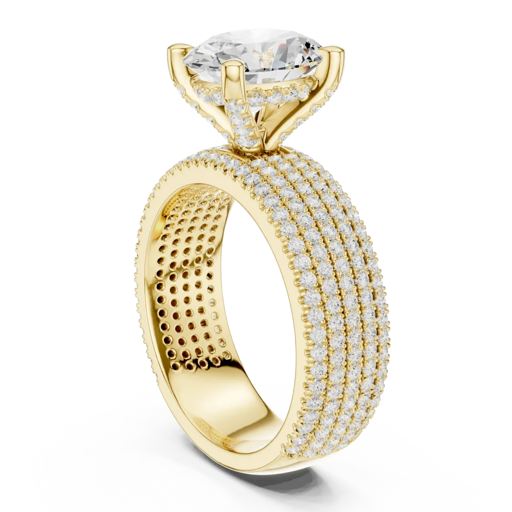 Lumina Oval Cut Pavé Solitaire Ring - Image 3