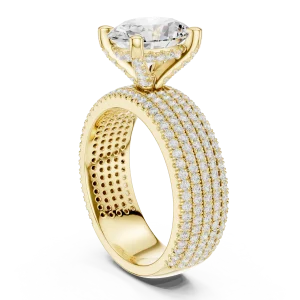 Lumina Oval Cut Pavé Solitaire Ring - Image 3