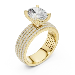 Lumina Oval Cut Pavé Solitaire Ring