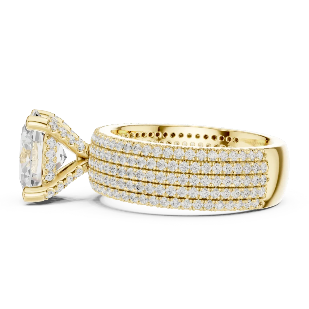 Ethereal Oval Solitaire Pavé Statement Ring - Image 4