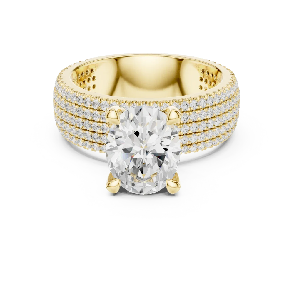 Lumina Oval Cut Pavé Solitaire Ring - Image 2