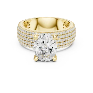 Ethereal Oval Solitaire Pavé Statement Ring - Image 2
