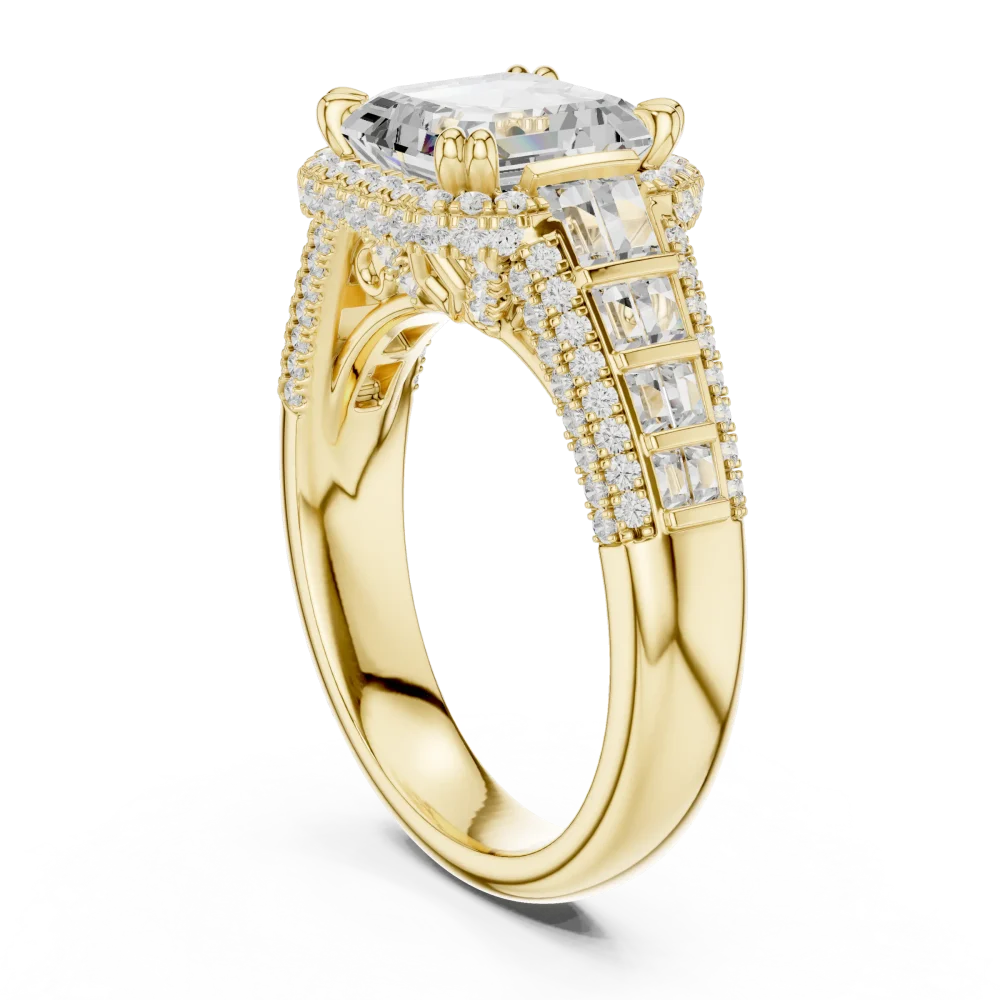 Luminary Asscher Cut Architectural Solitaire Engagement Ring - Image 3