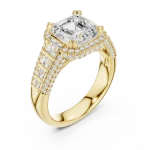 Luminary Asscher Cut Architectural Solitaire Engagement Ring