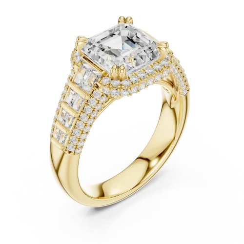 Luminary Asscher Cut Architectural Solitaire Engagement Ring