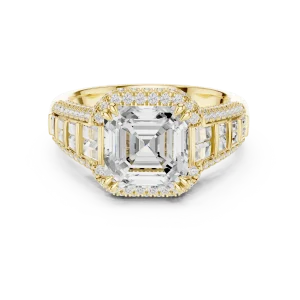 Luminary Asscher Solitaire Architectural Statement Ring - Image 2