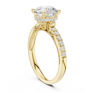 Luminary Round Brilliant Pavé Solitaire Engagement Ring - Image 3