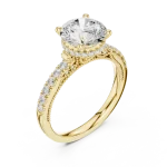 Ethereal Round Brilliant Pavé Solitaire Ring