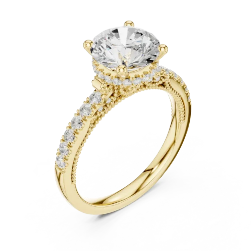 Luminary Round Brilliant Pavé Solitaire Engagement Ring