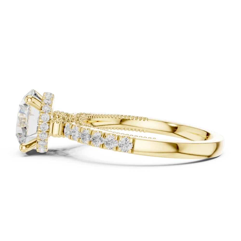 Ethereal Round Brilliant Pavé Solitaire Ring - Image 4