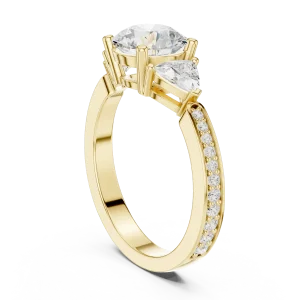 Luminary Round Solitaire and Trillion Three-Stone Ring - Image 3