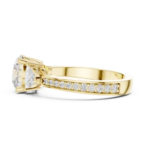 Luminary Round Solitaire and Trillion Three-Stone Ring - Image 4