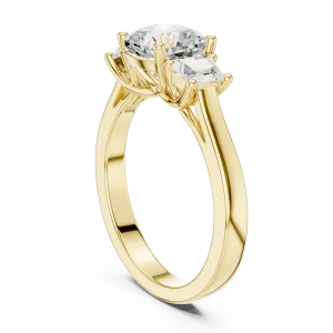 Ethereal Cushion Cut Three-Stone Solitaire Engagement Ring - Image 3