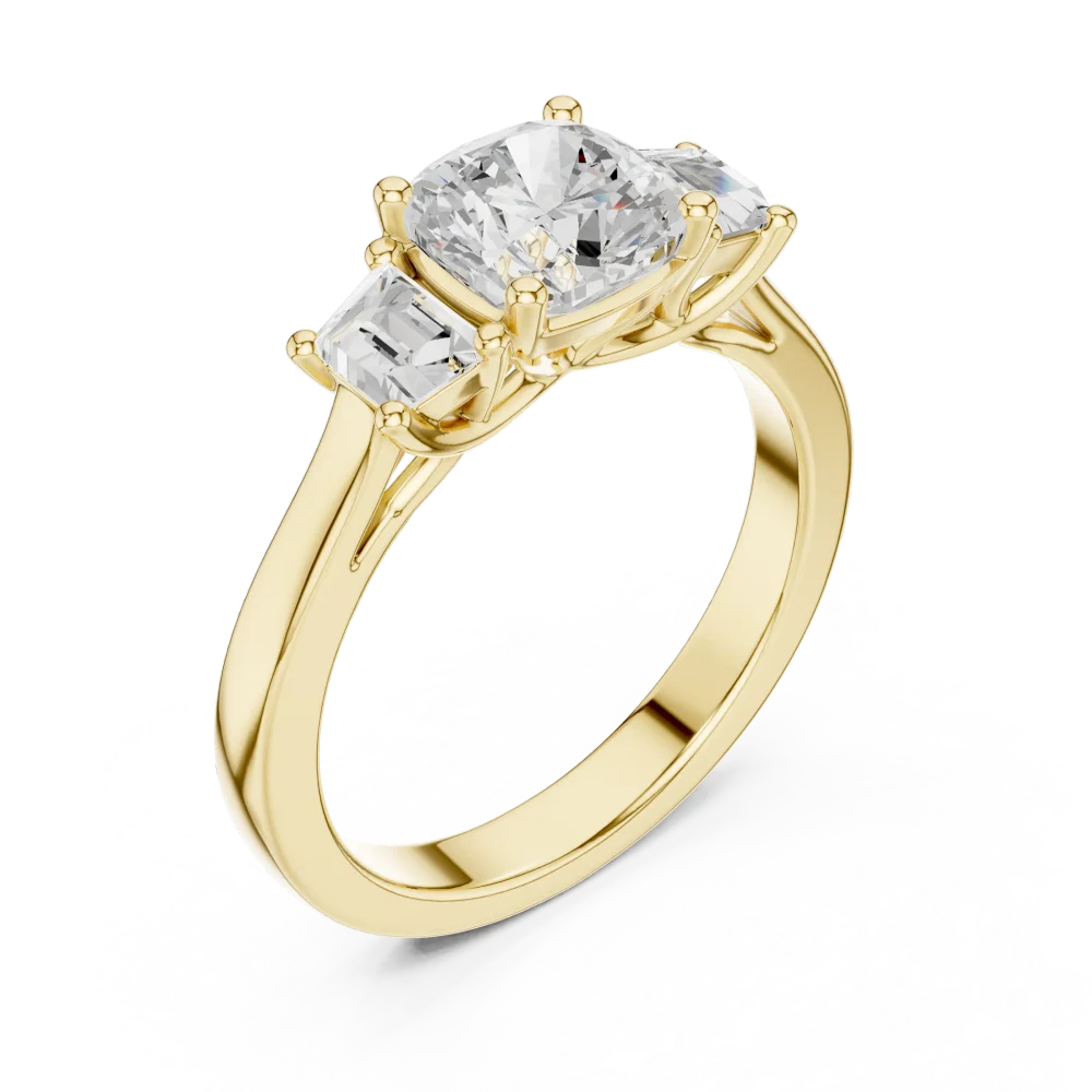 Discover the radiant beauty of this cushion-cut Solitaire engagement ring, featuring DIAMEUR diamonds. A modern classic for your forever love.