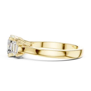 Ethereal Cushion Cut Three-Stone Solitaire Engagement Ring - Image 4