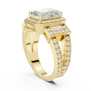 Architectural Emerald Cut Solitaire Statement Ring - Image 3