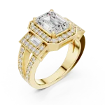 Architectural Emerald Cut Solitaire Statement Ring