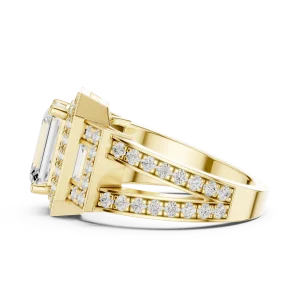 Architectural Emerald Cut Solitaire Statement Ring - Image 4